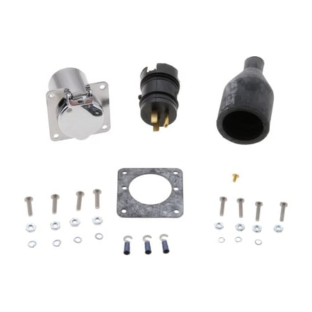 Zerostart WEATHERPROOF FIELDWIRED RECEPTACLE  120V 15A, CHROME PLATED 4 HOLE SQUARE MOUNTING FLANGE 8605688